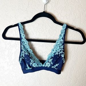 Wacoal blue embroidered bralette